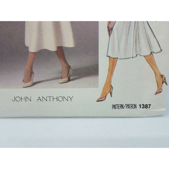 Vintage Vogue 1387 Pattern John Anthony Designer Size 12 Jacket Skirt Top CUT - Picture 2 of 3